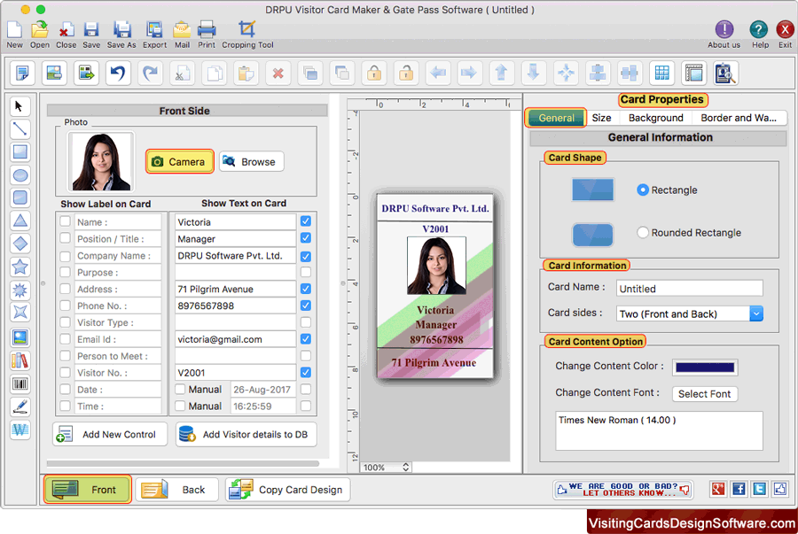 visitors id cards maker for mac design and print visitor id card on