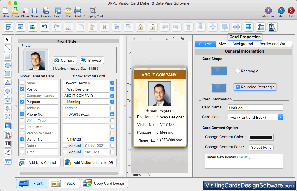 Visitors ID Cards Maker for Mac