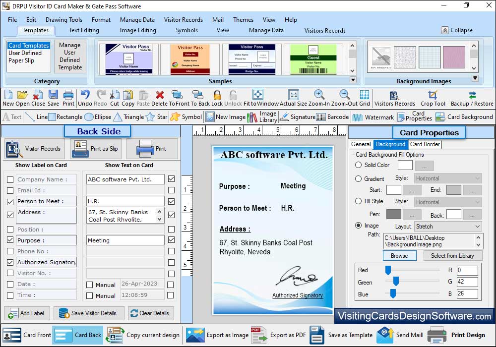 Add Details on ID Card